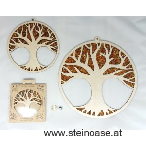 Fensterbild Suncatcher Bernstein - LEBENSBAUM Ø 11cm